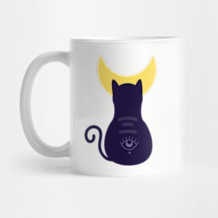 Black cat in moonlight Mug